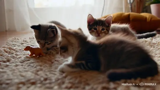 一家三口的小猫 by Hailuo AI Video Generator