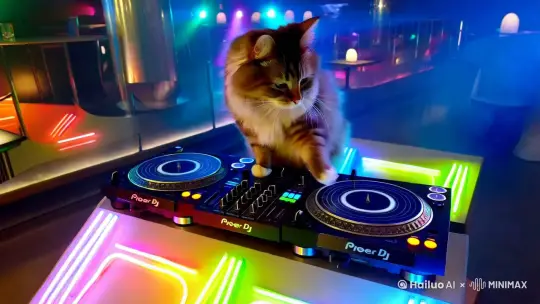 猫咪Dj by Hailuo AI Video Generator
