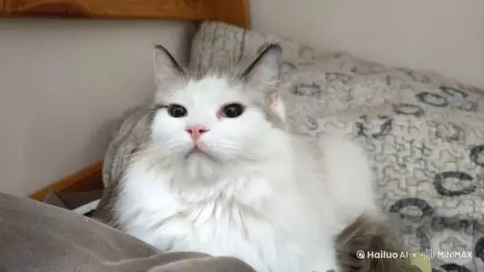 布偶猫在阳光下的草地生开心的玩耍嬉闹，草地上开满了各种颜色的小花，几只美丽的蝴蝶翩翩起舞 by Hailuo AI Video Generator