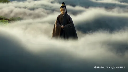 一只幼年谛听现身，画面神秘、庄严、古代神兽、山海经、祥云缭绕

镜头角度：正面
镜头距离：远景
分镜头描述：画面缓缓拉开，祥云缭绕中，谛听的身影逐渐显现，它现在还是幼年形态，仿佛从远古走来。 by Hailuo AI Video Generator
