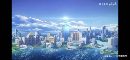 天生突然坠下了一颗冰陨石，整个城市也陷入到灾难的时候，天空变成了冰冷的灰色，尝试也变成了一片废墟，护卫队在井然有序的让群众，市民转移据点， by Hailuo AI Video Generator