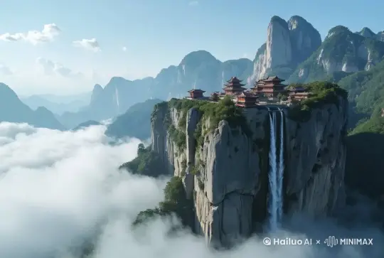 推进镜头，看向远方宫殿 by Hailuo AI Video Generator