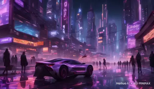 城里的赛车比赛 by Hailuo AI Video Generator
