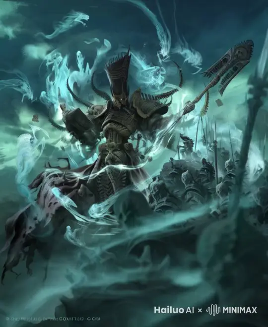 人物开始缓慢起立，嘴里念着咒语释放魔法 by Hailuo AI Video Generator
