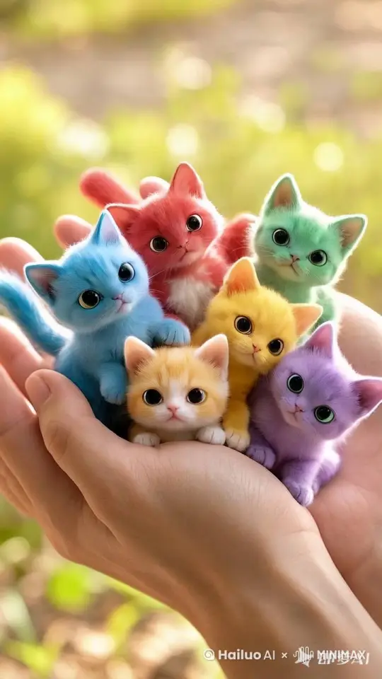 猫咪很自然的挪动身体，很好奇的表情 by Hailuo AI Video Generator