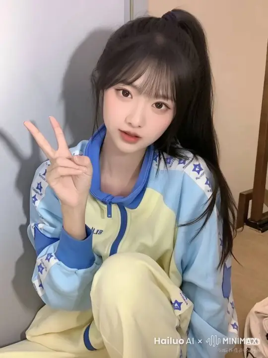 他站起来，身体前倾，把一只手放在嘴上，做飞吻，做完后把手放下，然后双手比一个爱心 by Hailuo AI Video Generator