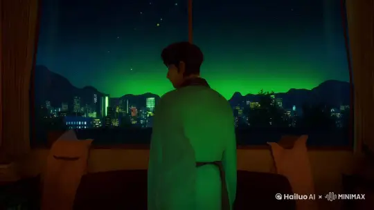 在夜色的掩护下，一位神秘男子将带您进入宫崎骏的动漫世界，探索那些隐藏在绿色氛围光照下的神秘产品。超高清的画质将带您领略每一个细节，感受宫崎骏动漫风格的独特魅力。

场景设置：
室内环境：夜晚的家中，窗外是城市的霓虹和星空。
光照效果：绿色氛围光照，营造出神秘而诱人的动漫风格。
角色特点：
男子形象：宫崎骏动漫风格，穿着具有动漫特色的服饰，如长袍或披风。
表情与动作：神秘而自信，手势优雅，介绍产品时眼神坚定，充满魅力。
视觉风格：
动漫元素：采用宫崎骏动漫中的元素，如魔法阵、神秘符号等。
色彩搭配：以绿色为主调，辅以暗色调，突出产品的神秘感。
拍摄技术：
镜头运用：使用特写镜头捕捉产品细节，广角镜头展示整体氛围。
光影效果：利用绿色LED灯带或投影仪创造动漫中的魔法光效。
后期制作：添加动漫风格的特效和过渡，增强视觉冲击力。
内容结构：
开场：男子在夜色中出现，简单介绍自己和即将展示的产品。
产品展示：详细介绍产品特点，使用宫崎骏风格的视觉元素。
互动环节：男子与镜头互动，模拟使用产品的场景。
结尾：男子总结产品优势，邀请观众关注或购买。
目标受众：
动漫爱好者，特别是宫崎骏作品的粉丝。
对神秘、魔法元素感兴趣的观众。
寻求独特、高品质产品的消费者。 by Hailuo AI Video Generator