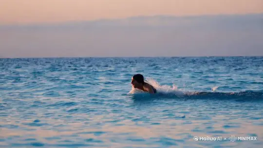 在大海里游泳 by Hailuo AI Video Generator