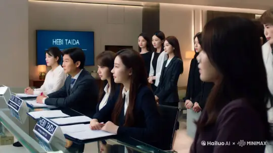 鹤壁泰达装饰工程有限公司招聘美女营销顾问，评委评分，美女应聘才艺表演，最终录取10人，一个故事 by Hailuo AI Video Generator