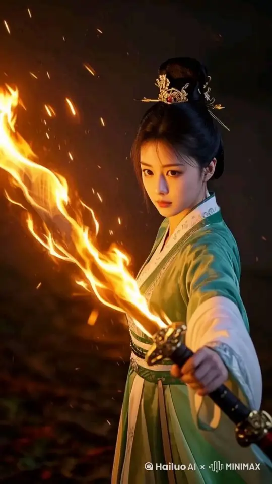 挥舞魔法剑 by Hailuo AI Video Generator