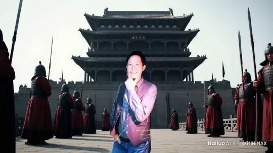 人物动态故事情节，画面动作丝滑，出拳，扫腿，空翻，跳跃，侧边腿，连环腿，镜头以人物右旋，镜头向右平推，镜头推近特写。 by Hailuo AI Video Generator