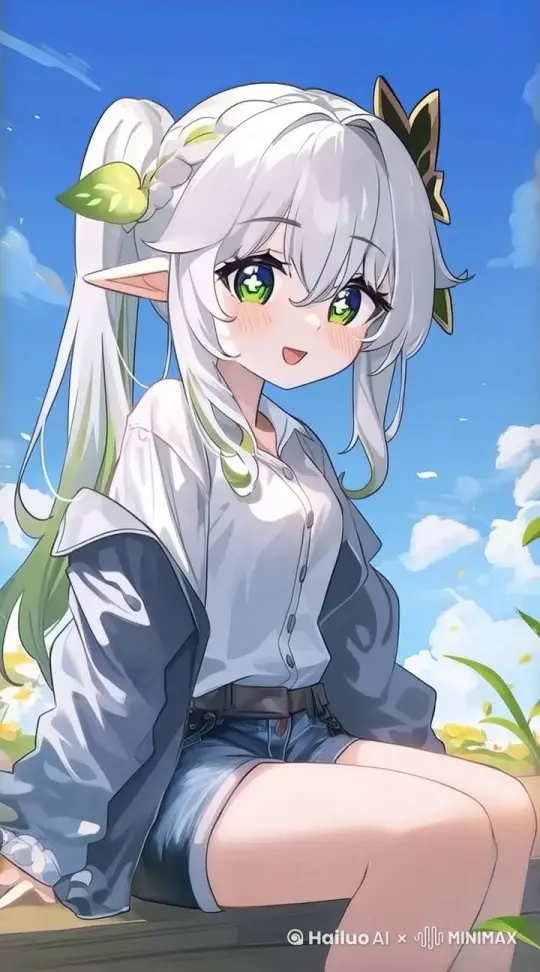 眨眼，头发微微飘动，有花絮 by Hailuo AI Video Generator