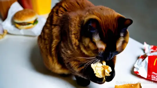 胖猫吃麦当劳 by Hailuo AI Video Generator