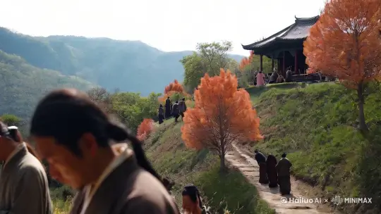 
移居(其二)
陶渊明
春秋多佳日，登高赋新诗。过门更相呼，有酒斟酌之。农务各自归，闲暇辄相思。相思则披衣，言笑无厌时。此理将不胜?无为忽去兹。衣食当须纪，力耕不吾欺。

根据上面的诗作出视频 by Hailuo AI Video Generator