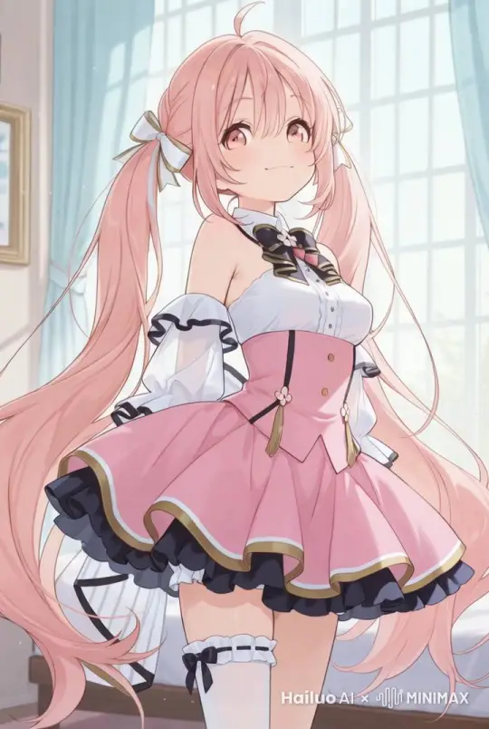 一个女孩站着，飘动的衣服和头发，动漫风格
 by Hailuo AI Video Generator