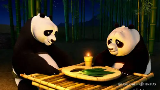 帮我生成一张图片:帮我生成一张图片:甜蜜“食”光
在一片静谧的竹林深处,月光透过竹叶的缝隙,洒下一地银白。一座精心布置的小竹屋前,两只憨态可掬的熊猫正沉浸在一场专属它们的浪漫之中。
团团身披黑白相间的“绒毛大衣”,那黑色的毛发如深邃夜空,白色部分似皎洁月光 ,圆滚滚的身体乖巧地坐在特制的餐桌前。对面的圆圆,同样萌态十足,圆圆的脸蛋上,一双乌黑发亮的眼睛犹如黑宝石,在烛光下闪烁着温柔光芒。
餐桌上,烛火摇曳,映红了它们毛茸茸的脸庞。一盘鲜嫩翠绿的竹子被精心摆放成爱心形状,每一片竹叶都鲜嫩欲滴,散发着清新的香气。一旁的竹制酒杯中,淡黄色的美酒微微荡漾,那是用新鲜的竹子汁液与山间清泉精心酿制而成,散发着独特的芬芳。
团团小心翼翼地拿起一片竹子,递到圆圆的嘴边,圆圆眼眸含笑,轻轻咬下,咀嚼间,幸福的味道在口中弥漫开来。随后,圆圆端起酒杯,动作稍显笨拙却又无比可爱地向团团示意,两只熊猫轻轻碰杯,“嗒”的一声轻响后,它们微微仰头,美酒顺着喉咙滑落,带来丝丝甘甜。
微风轻拂,竹叶沙沙作响,仿佛在为它们演奏着浪漫的夜曲。在这宁静美好的夜晚,没有外界的纷扰,只有彼此相伴。它们时而亲昵地蹭蹭对方,时而分享着竹子的美味,尽情享受着这只属于它们的甜蜜“食”光,每一个瞬间都充满了无尽的温馨与浪漫 。比例 9:16。比例 9:16。 by Hailuo AI Video Generator