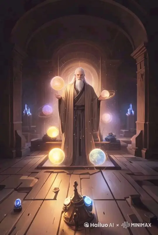 神秘的力量，星球位移，一阵风吹过，主体口中念念有词.向前走了一步.镜头慢慢聚焦到主体脸部.
 by Hailuo AI Video Generator