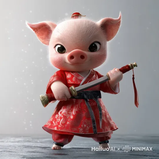 舞动，比划一下，空中有飘雪 by Hailuo AI Video Generator