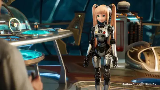 動漫  美少女機械人 全影 近最 時光機 by Hailuo AI Video Generator