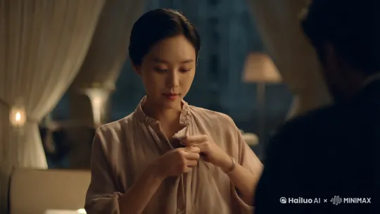 一个性感的中国女人 脱下了衣服，只剩下内衣  诱惑  by Hailuo AI Video Generator