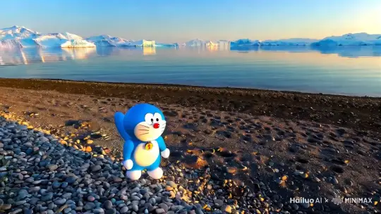 机器猫漫步贝加尔湖畔 by Hailuo AI Video Generator