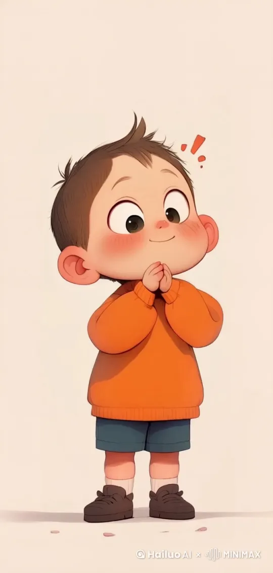 小男孩抱着金元宝说暴富 by Hailuo AI Video Generator