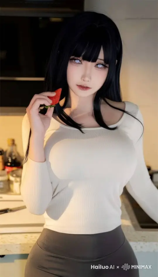 吃掉手里的草莓 by Hailuo AI Video Generator