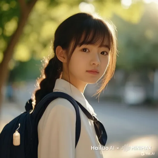 女生朝着镜头微笑，镜头在女生摇过，保持近景画面 by Hailuo AI Video Generator