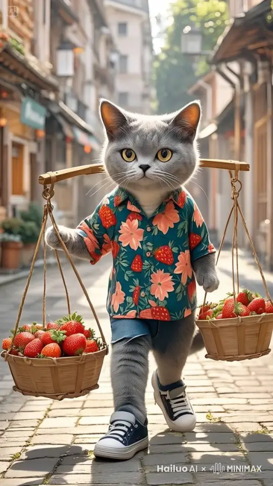 猫咪大步向前走 by Hailuo AI Video Generator
