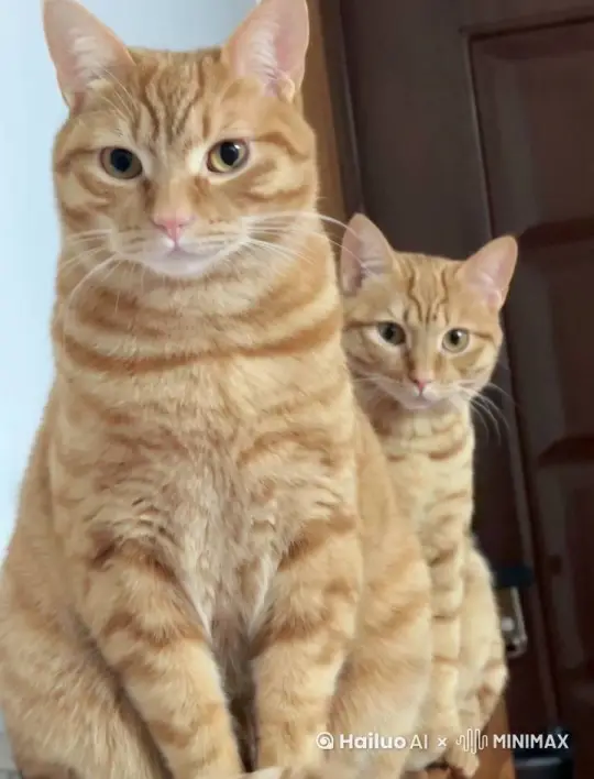 两个橘猫带上拳击手套打拳击 by Hailuo AI Video Generator