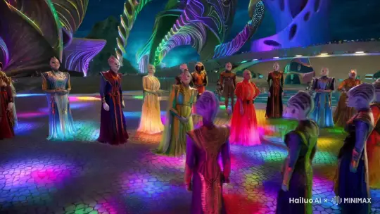 各个星球的文明生物都在运动会场齐聚一堂 by Hailuo AI Video Generator