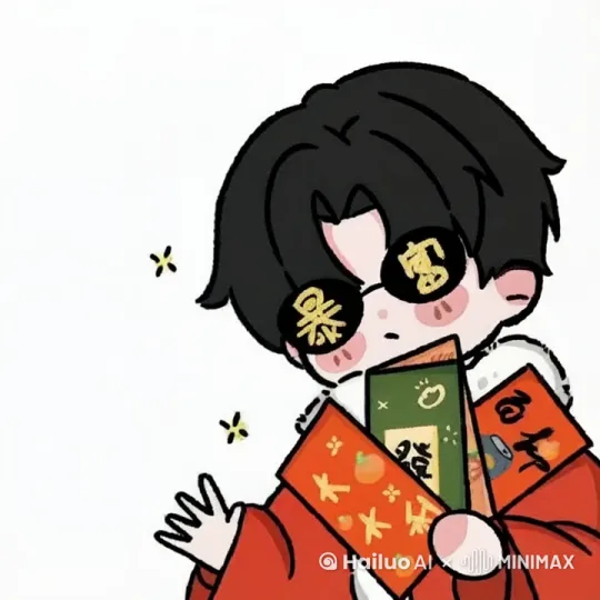 下红包雨，人物开始走动，视角拉近，镜头跟随，人物收到越来越多的红包 by Hailuo AI Video Generator