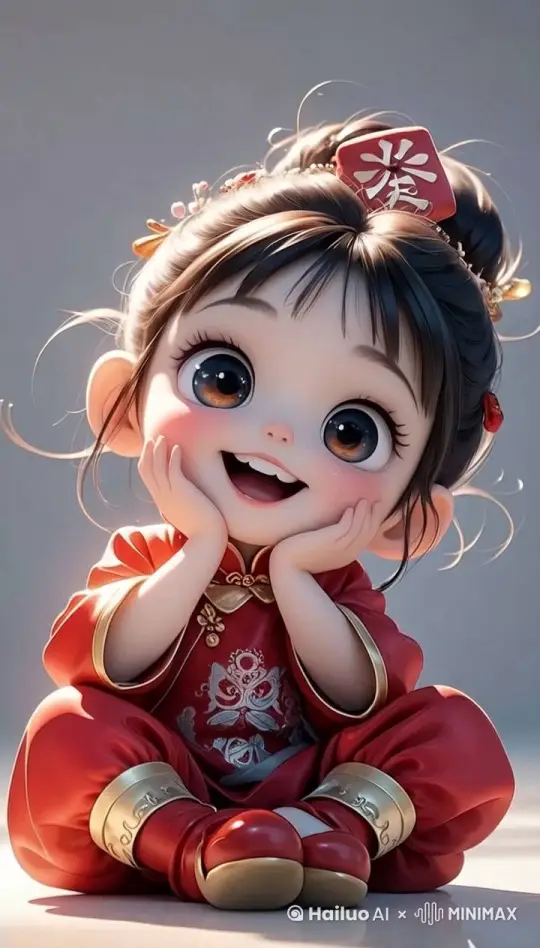 小女孩笑的很开心 by Hailuo AI Video Generator