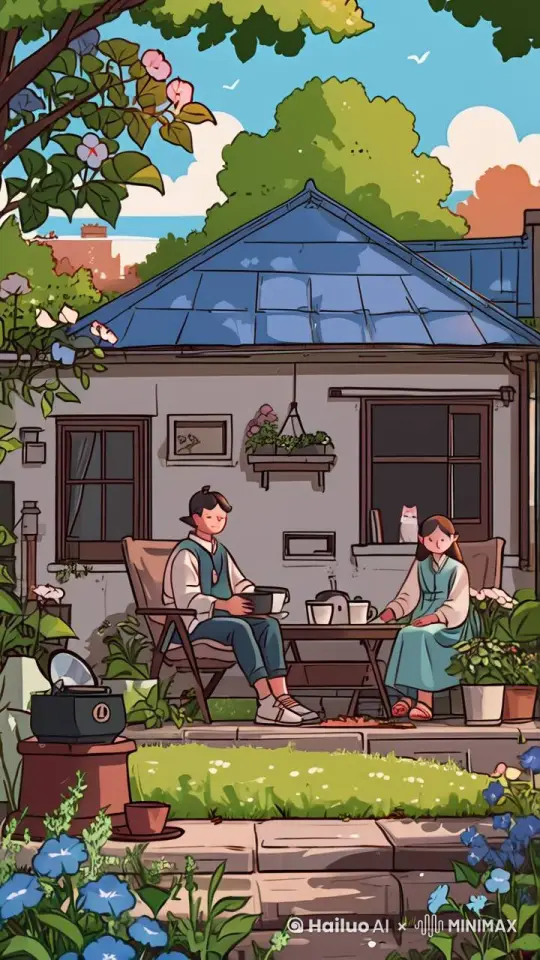 夫妻开心的互动聊天 by Hailuo AI Video Generator