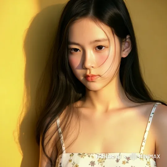 1个女孩拿出一朵花 by Hailuo AI Video Generator