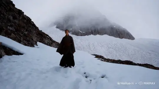 
无人扶我青云志，我自踏雪至山巅。
若是命中无此运，亦可孤身登昆仑。
红尘赠我三尺剑，酒看瘦马一世街。
世人朝路乃绝涧，独见众生止步前。
海到尽头天作岸，山登绝顶我为峰。
如若东山能再起，大鹏展翅九万里。
一入红尘梦易真，一朝悟透心境名。
一朝悟道见真我，昔日枷锁皆云烟。
天门将至百运开，拂尘轻笑问仙来。 by Hailuo AI Video Generator