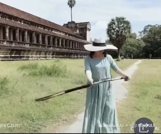 女子舞起少林棍 by Hailuo AI Video Generator