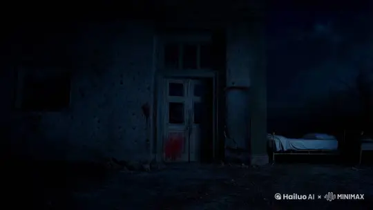 那天夜里，我和几个胆大的朋友相约来到了那座废弃已久的精神病院。传言说，这儿一到晚上就邪门得很，各种离奇事儿层出不穷。
刚靠近那阴森的建筑，一股寒意就扑面而来。大门 “吱呀” 一声被推开，发出的声响在寂静夜里格外瘆人。我们小心翼翼地走进去，地上满是灰尘和杂物，墙壁上还残留着一些模糊不清、像是血手印的污渍。
摸索着前行，我们来到一间病房。突然，角落里传来一阵隐隐约约的哭声，时高时低，听得人脊背发凉。我壮着胆子走过去，发现地上有个破旧的布娃娃，那哭声仿佛就是从它那儿传出来的。
就在这时，灯光开始闪烁，一个身影从黑暗中缓缓走出。她穿着病号服，头发乱糟糟地遮住脸，嘴里还嘟囔着听不懂的话。朋友们吓得尖叫着四处逃窜，我也想跑，却发现双腿像被钉住了一样。
那身影越靠越近，就在我几乎绝望时，她突然抬起头，我惊恐地发现，这竟然是我失踪多年的姐姐！她一把抱住我，哭着说一直在这里等我。可紧接着，我发现她身后又缓缓走出好几个一模一样的 “姐姐” ，脸上挂着诡异的笑，将我团团围住…… by Hailuo AI Video Generator