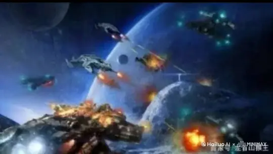 机器人太空战 by Hailuo AI Video Generator