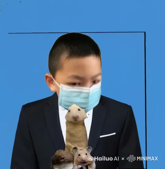 生成这三个仓鼠和小男孩互动 by Hailuo AI Video Generator
