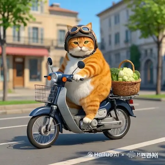 骑车往前走，打了两个喷嚏 by Hailuo AI Video Generator