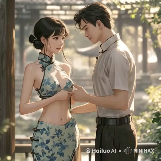 男生摸女生腿 by Hailuo AI Video Generator