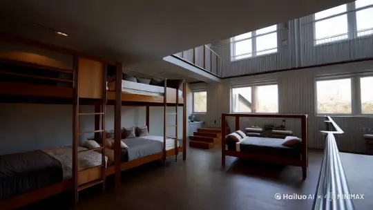 舒适的复式阁楼，有上下床 by Hailuo AI Video Generator
