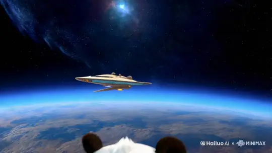 熊貓乘太空船去火星 遠景 近景 by Hailuo AI Video Generator