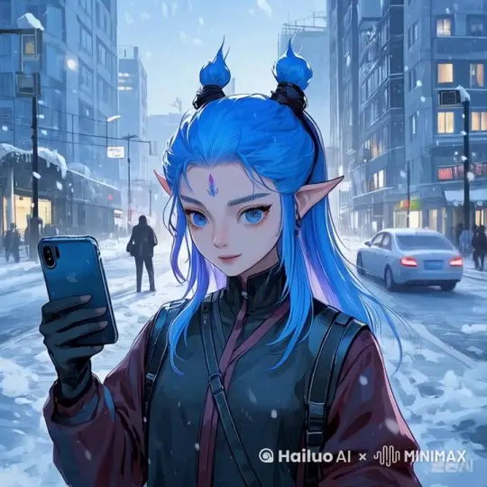 雪花纷飞，自拍 by Hailuo AI Video Generator