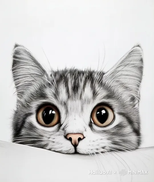 让小猫眼睛转动起来，小猫活起来 by Hailuo AI Video Generator