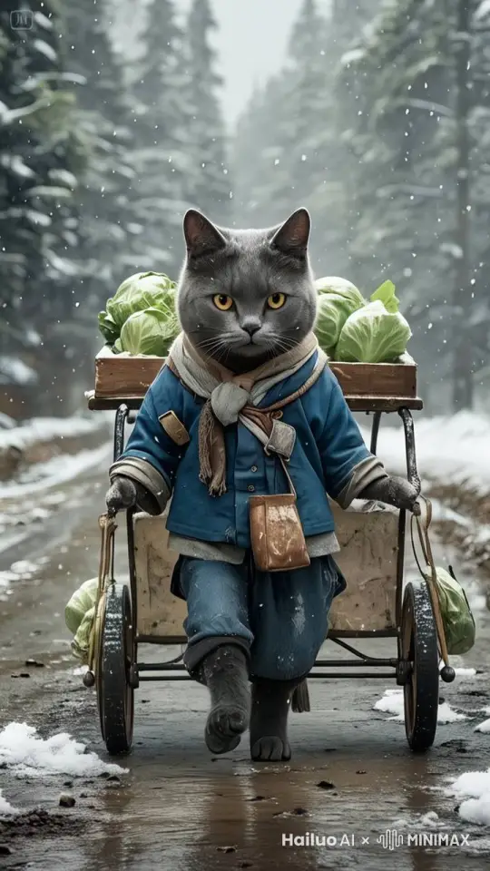 猫咪大步向前走 by Hailuo AI Video Generator