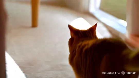 拉镜头拍摄，画面开头一直胖胖的橘猫冲向镜头，阳光洒在橘猫的身上。画面色调偏暖，画面风格清新温暖
 by Hailuo AI Video Generator