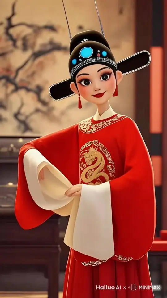 人物正在演唱黄梅戏 同时人物的眼神 姿态 手势非常专业 by Hailuo AI Video Generator