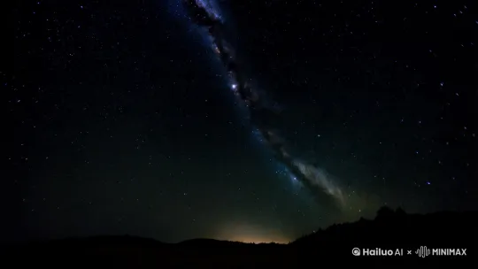 从深邃夜空的全景缓缓推进，繁星如璀璨宝石般闪烁，逐渐聚焦到一颗格外明亮的星辰，仿佛要穿透其神秘的光芒，探索星辰背后的奥秘。 by Hailuo AI Video Generator